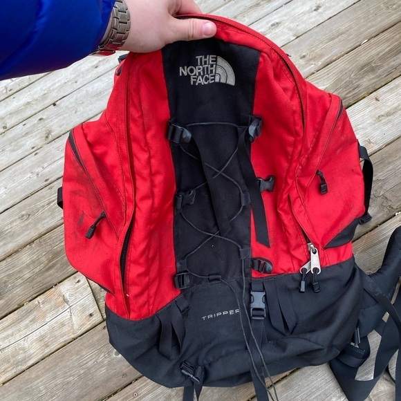 Vintage 90s The North face Tripper Hiking Backpack Red - Picture 3 of 16